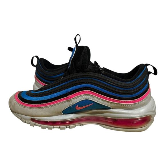 Nike Air Max 97 GS Black Pink Racer Blue White Youth Size 5Y Women's 6.5 Sneaker - Picture 5 of 7